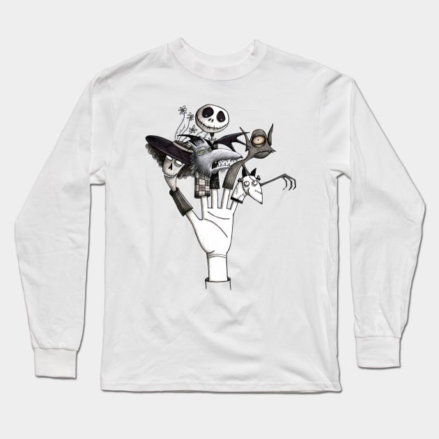 Tim Burton Tribute - Nightmare Before Christmas - Corpse Bride - Frankenweenie Long Sleeve T-Shirt by JunieMond